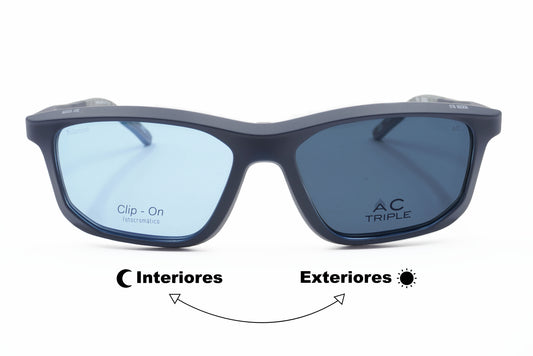 AC TRIPLE ACTION 6308 SHINY BLUE CLIP ON FOTOCROMATICO